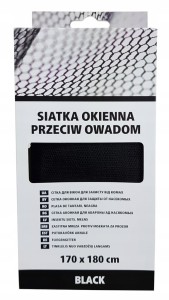 SCLEY SIATKA OKIENNA P. OWADOM 170X180CM CZARNA