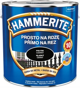 FARBA DO METALU HAMEMRITE CZARNY POŁYSK 2,5 l