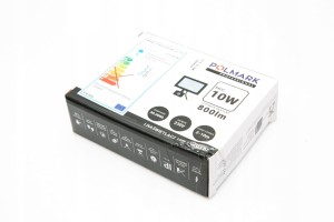 POLMARK NAŚWIETLACZ LED 10W/ B.ZIMNY CZARNY+PIR