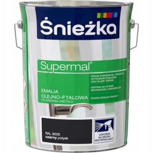 Emalia olejno-ftalowa Śnieżka Supermal Czarny 5 l