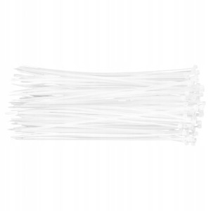 Opaski zaciskowe 2.5 x 200 mm, 100 szt., białe