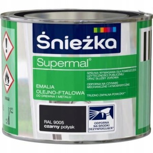 ŚNIEŻKA EMALIA OLEJNO-FTALOWA CZARNA POŁYSK 0,4 L