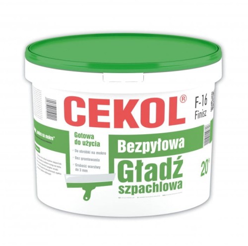 CEKOL F-16 BEZPYŁOWA GŁADŹ SZPACHLOWA FINISZ 20KG