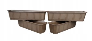 Skrzynka balkonowa 79 x 17 cm tworzywo sztuczne doniczka x4
