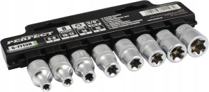 STALCO PERFECT ZESTAW NASADEK 3/8” 8 ELEMENTÓW TORX WEWNĘTRZNY E6-16