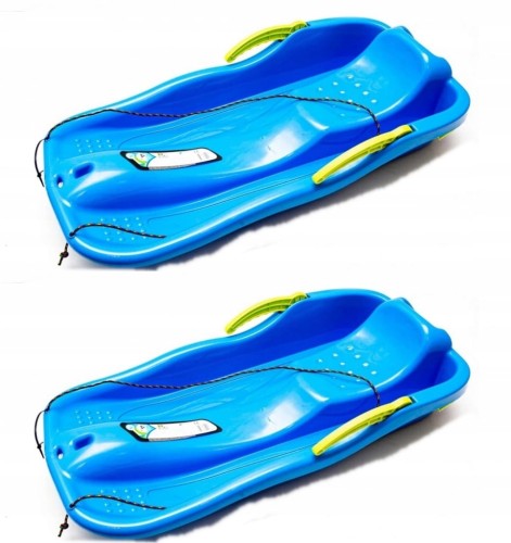SANKI RACE ZESTAW 2 SLIDE ŚLIZG NIEBIESKIE Z HAMULCAMI BOBSLEJ SANECZKI
