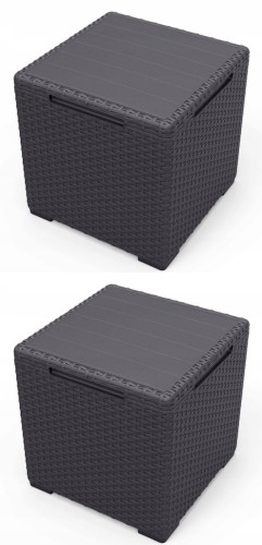 KETER STOLIK OGRODOWY VIGO STORAGE BOX 40 l GRAFIT ZESTAW 2