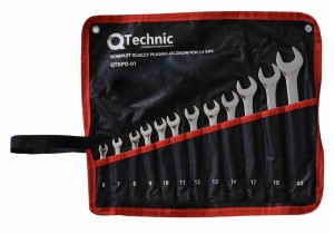 QTECHNIC ZESTAW KLUCZY KLUCZE PŁASKO-OCZKOWE 6-22