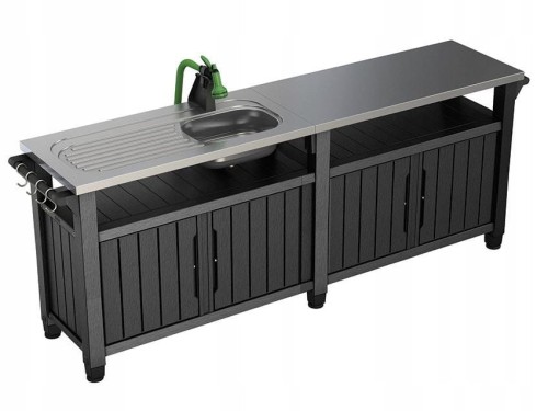 BAREK stół schowek OGRODOWY szafka grill ZLEW Keter UNITY CHEF 415L