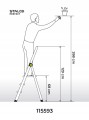 DRABINA DRABINKA DOMOWA SKŁADANA MINI SLIM 3 STOPNIE + UCHWYT 150 KG STALCO