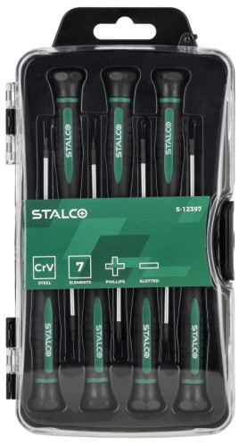 WKRĘTAKI PRECYZYJNE 7 EL CrV STALCO S-12397 zestaw wkrętaków