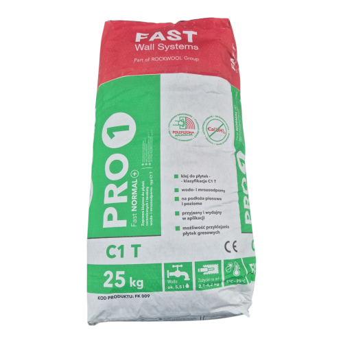 FAST ZAPRAWA KLEJOWA DO GLAZURY PRO1 NORMAL SZARA 25KG