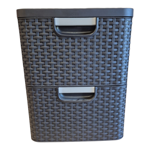 CURVER REGAŁ KOMODA STYL DRAWER 2X14L CIEMNY BRĄZ