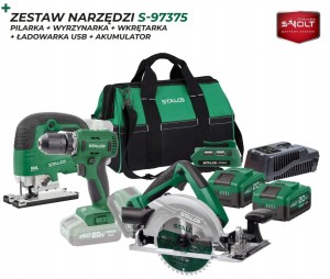 ZESTAW ELEKTRONARZĘDZI AKU STALCO S-97375 pilarka wyrzynarka wkrętarka