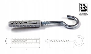 STALCO HAK SUFITOWY + KOŁEK 10MM X 50MM