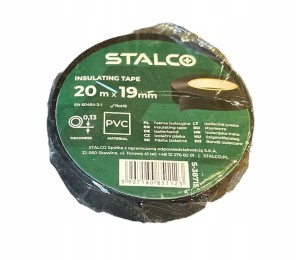 TAŚMA IZOLACYJNA 19 MM X 20 M CZARNA STALCO