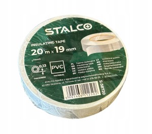 TAŚMA IZOLACYJNA 19 MM X 20 M BIAŁA STALCO