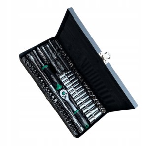 STALCO ZESTAW KLUCZY NASADOWYCH Z GRZECHOTKĄ 1/4” 67 ELEMENTÓW METALOWY BOX