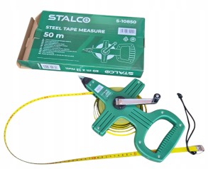 Taśma miernicza miara miarka geodezyjna stalowa 50mb x 13mm STALCO S-10850