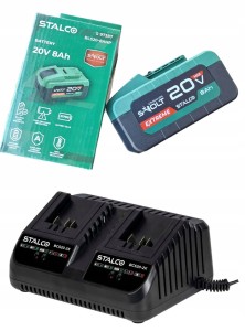 STALCO ŁADOWARKA AKUMULATORÓW BATERII + AKUMULATOR 20 V 8 Ah S-VOLT BATERIA