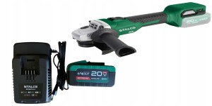 ZESTAW STALCO SZLIFIERKA AKUMULATOROWA + ŁADOWARKA 55W 2A + BATERIA 20V 8Ah