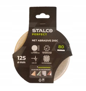 STALCO KRĄŻEK ŚCIERNY SIATKOWY 125MM GR. 80 DO SZLIFOWANIA NA RZEP -5 SZTUK