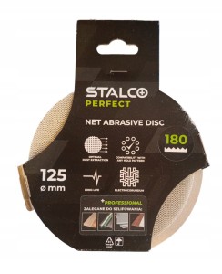STALCO KRĄŻEK ŚCIERNY SIATKOWY 125MM GR. 180 RZEP DO SZLIFOWANIA - 5 SZTUK