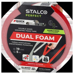 TAŚMA MONTAŻOWA DWUSTRONNA PIANKOWA 19MM/5M STALCO PERFECT S042276665