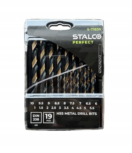 WIERTŁA ZESTAW WIERTEŁ WIERTŁO DO METALU HSS 19 ELEMENTÓW