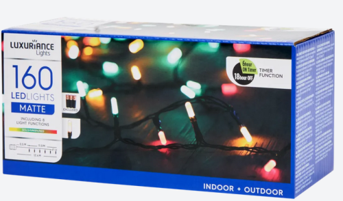 LEM LAMPKI ŚWIĄTECZNE LED 160 SZT X 12,4M KOLOR BATERYJNE