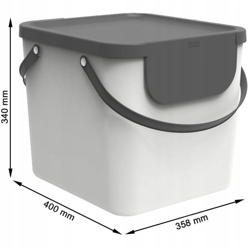 ROTHO 40L BIAŁY KOSZ DO SEGREGACJI ODPADÓW ŚMIECI ALBULA