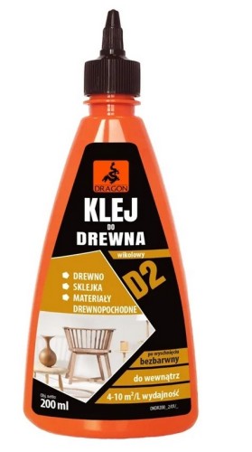 DRAGON KLEJ DO DREWNA WIKOLOWY D2 0,2L BUTELKA
