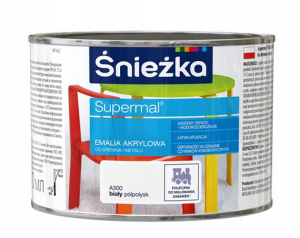 ŚNIEŻKA EMALIA AKRYLOWA SUPERMAL BIAŁA PÓŁPOŁYSK 0,4L