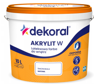 DEKORAL AKRYLIT W FARBA LATEKSOWA BIAŁA 10L 
