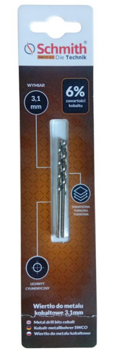 SCHMIT WIERTŁO DO METALU 3,1MM KOBALTOWE 2