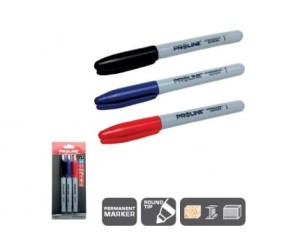 PROLINE MARKERY PERMANENTNE OKRĄGŁE 3SZT.  38031