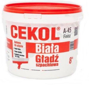 CEKOL A-45 GOTOWA GŁADŹ SZPACHLOWA BIAŁA 8KG